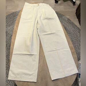 Kendall + Kylie Cream/White Trousers